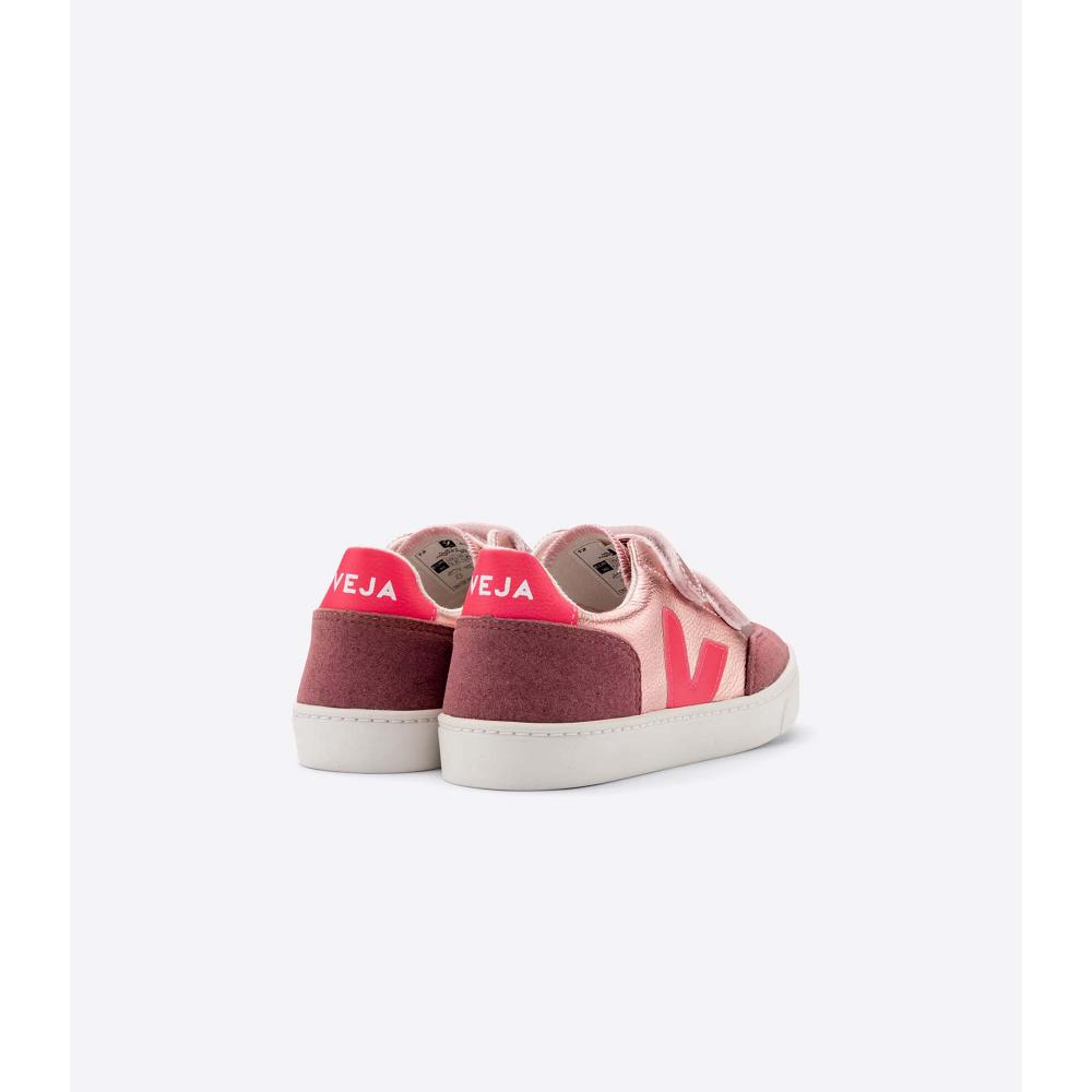 Veja V-12 CHROMEFREE Kids' Sneakers Pink | NZ 879KOR